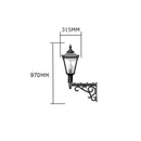 Victorian traditional cast iron wall light with decorative arm 0.97m (H041)