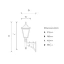 Victorian cast iron wall light with short arm 0.97m (H048)