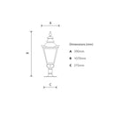 Victorian pier light for flat pier caps 1m (H050)