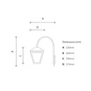 Contemporary downturned wall light 0.7m (H061)