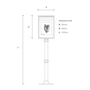 Traditional Irish Free standing postbox in pearl grey (H115)