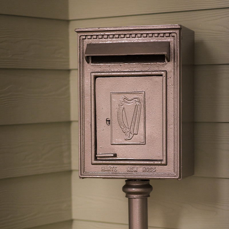 Traditional Irish Free standing postbox in pearl grey (H115)