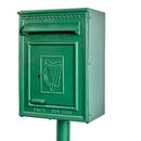 Traditioneller irischer freistehender Briefkasten in Perlgrün (H115)