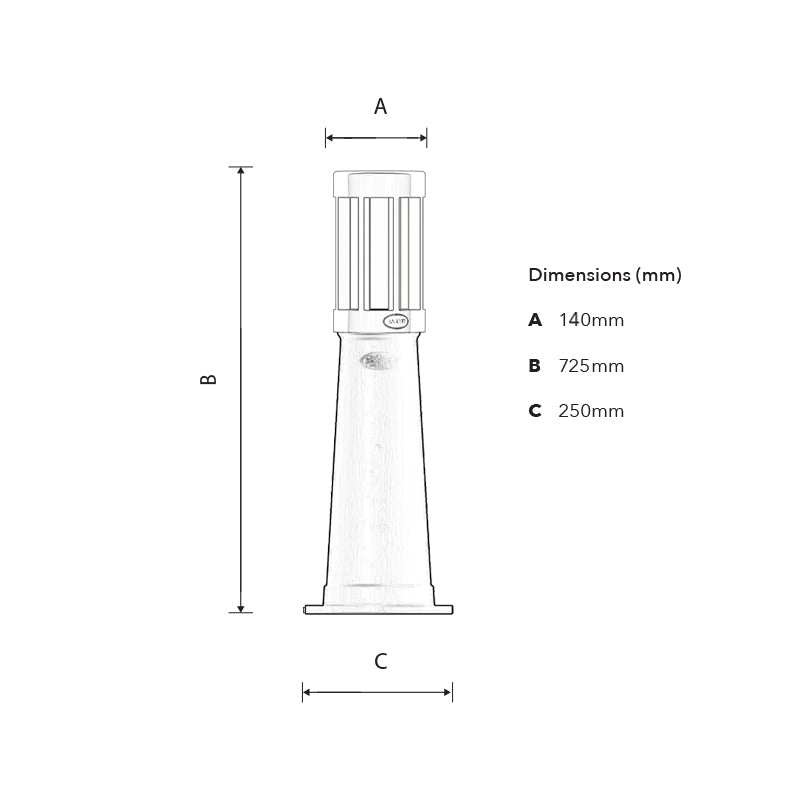 Dekorative Pollerleuchte aus Gusseisen 0,7m (H194)