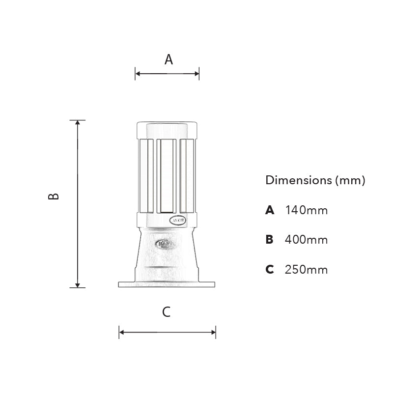 Dekorative Pollerleuchte aus Gusseisen 0,43m (H195)
