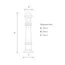 Decorative bollard light in cast iron 0.95m (H193)