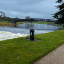 Decorative bollard light in cast iron with a frosted lens 0.43m in height.