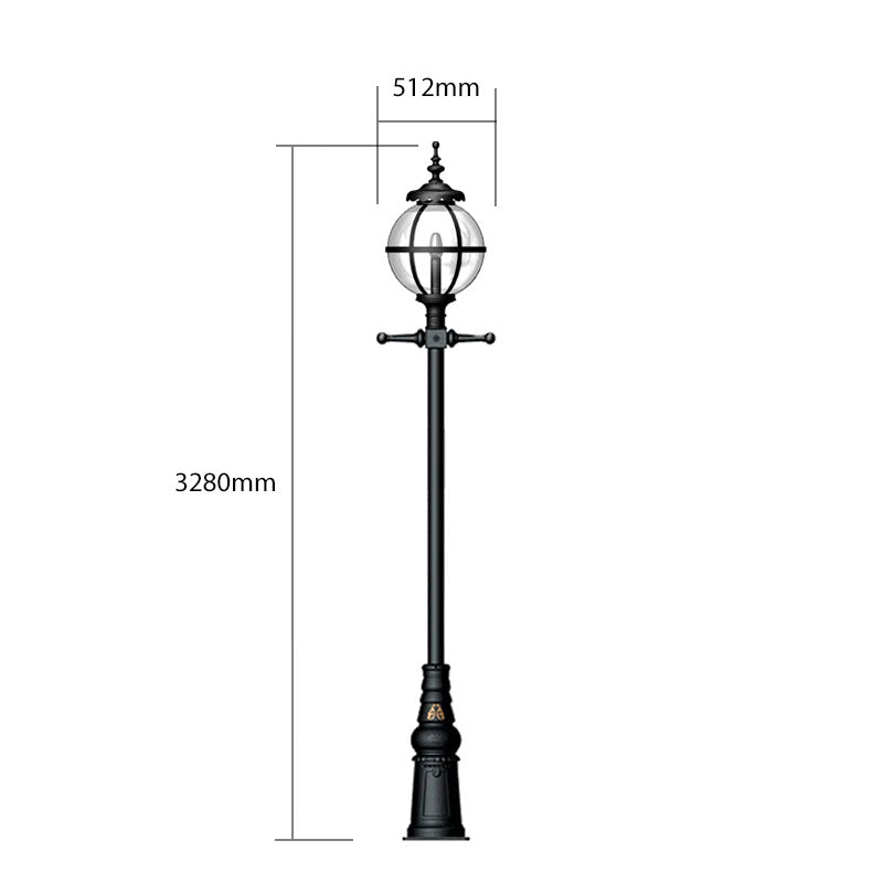 Victorian globe lamp post in cast iron 3.28m (H202)