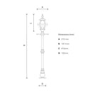 Victorian globe lamp post in cast iron 1.4m (H204)