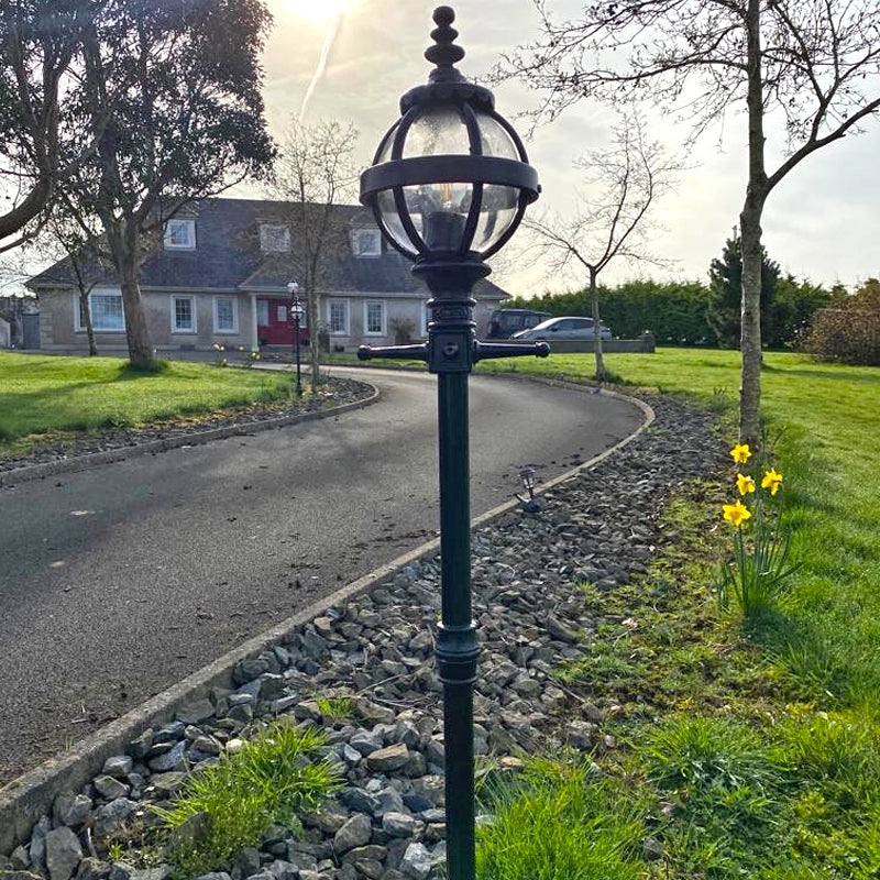 Victorian globe lamp post in cast iron 1.4m in height