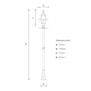 Victorian globe lamp post in cast iron 2.7m (H206)
