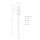 Victorian globe lamp post in cast iron 2.5m (H207)