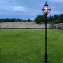Victorian globe lamp post in cast iron 2.5m in height.