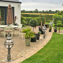 Victorian globe pedestal light in cast iron 1.1m in height.