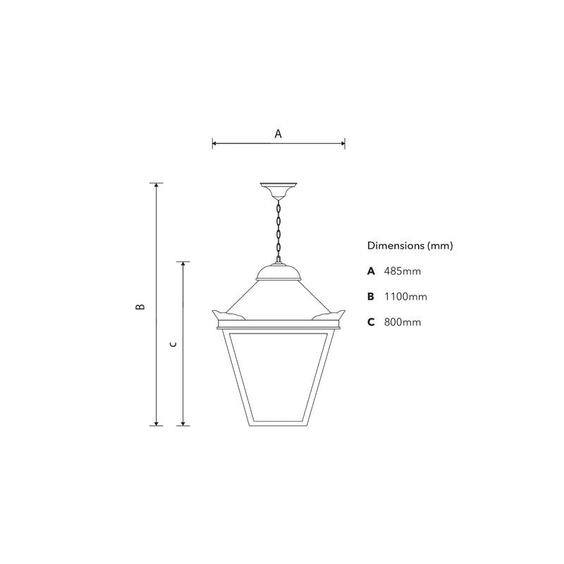 Grande lanterne suspendue victorienne 0,8m (H020)