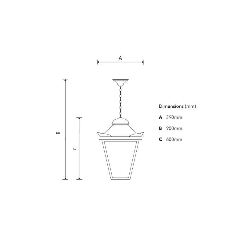 Lanterne suspendue traditionnelle victorienne 0,6 m (H021)