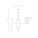 Victorian globe hanging light with chain 0.65m (H222)