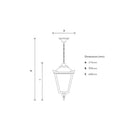 Victorian traditional hanging lantern 0.6m (H022)