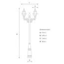 Victorian style globe lamp post double headed in cast iron 3.4m (H232)