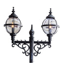 Victorian style globe lamp post double headed in cast iron 3.4m (H232)