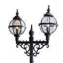 Victorian style globe lamp post double headed in cast iron 3.4m (H232)