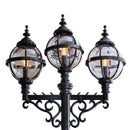 Victorian style globe lamp post triple headed in cast iron 3.6m (H233)