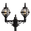 Victorian style globe lamp post double headed in cast iron 2.47m (H236)