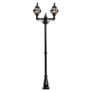 Victorian style globe lamp post double headed in cast iron 2.47m (H236)