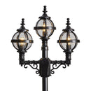 Victorian style globe lamp post triple headed in cast iron 2.6m (H237)