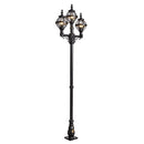 Victorian style globe lamp post triple headed in cast iron 2.6m (H237)