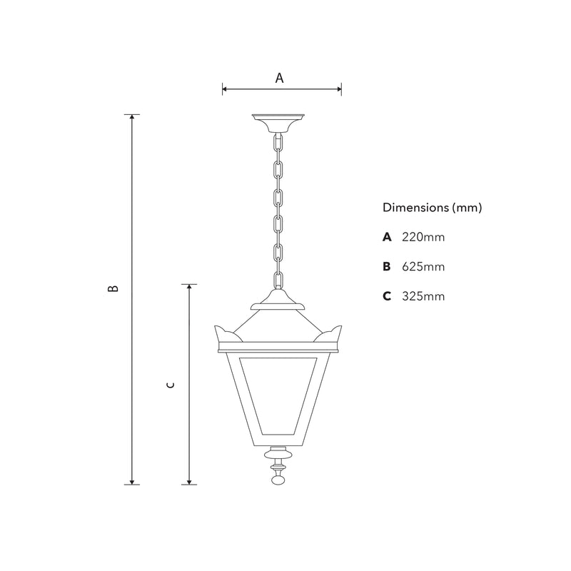 Victorian traditional hanging lantern 0.33m (H023)