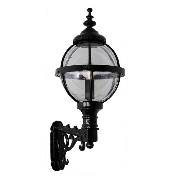 Victorian globe wall light in cast iron with decorative arm 1.05m (H241)