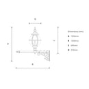 Victorian globe wall light with extension 1.05m (H242)