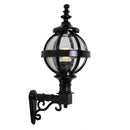 Victorian globe wall light in cast iron with decorative arm 0.59m (H243)