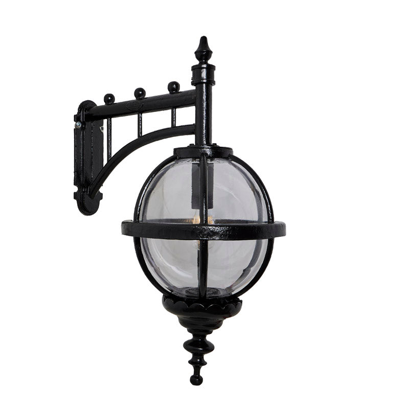 Victorian downturned globe wall light in cast iron 0.7m (H245)