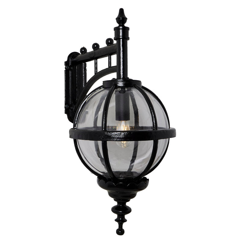 Victorian downturned globe wall light in cast iron 0.7m (H245)