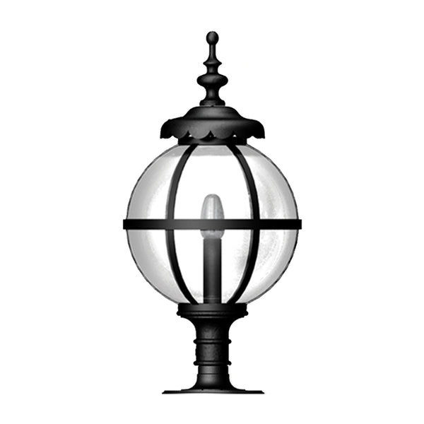 Victorian globe pier light for flat pier caps 1.03m (H250)