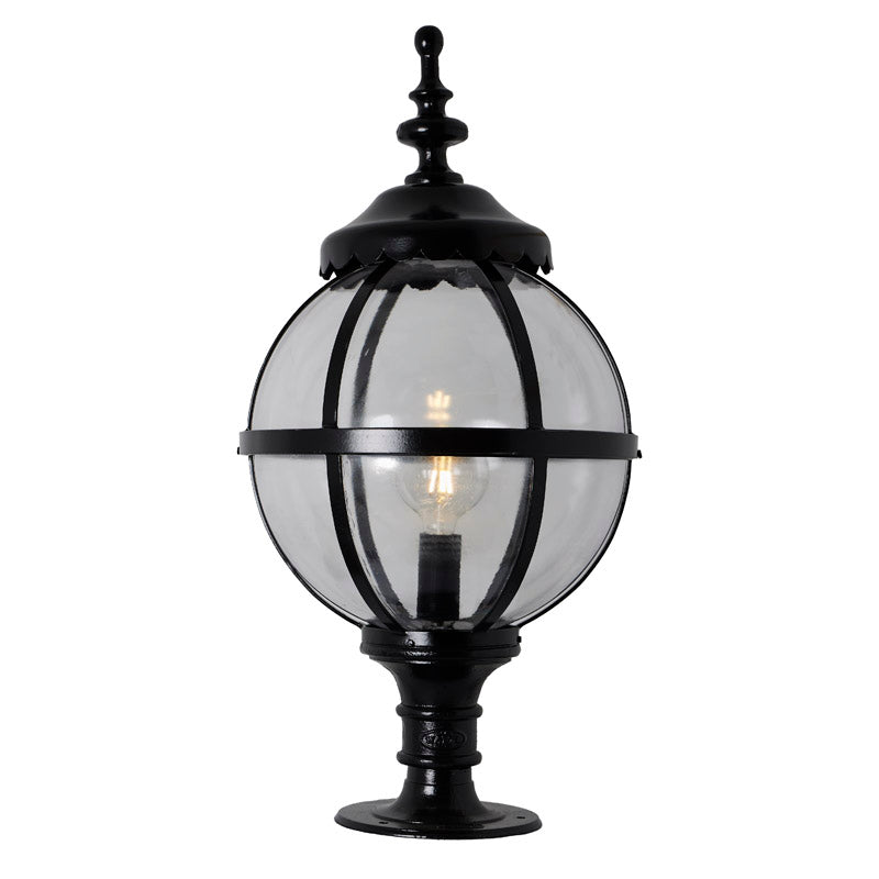 Victorian globe pier light for flat pier caps 1.03m (H250)