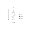 Victorian globe pier light in cast iron for flat pier caps 0.79m (H251)