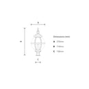 Victorian globe pier light in cast iron for narrow pier caps 0.71m (H253)