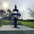 Victorian globe pier light in cast iron for flat pier caps 0.48m (H252)