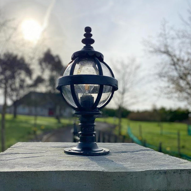 Victorian globe pier light in cast iron 0.48m in height for flat pier caps