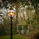 Victorian style globe lamp post in cast iron 3m in height.