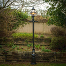 Victorian style globe lamp post in cast iron 3m in height.