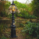 Victorian style globe pedestal light in cast iron 1.59m in height.