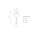 Classic railway style pedestal light in cast iron and steel 1.21m (H308)