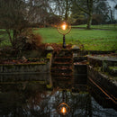 Classic railway style pedestal light in cast iron and steel 1.21m in height.