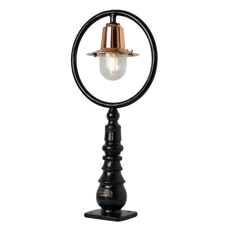 Copper railway style pedestal light in cast iron 0.75m (H309C)