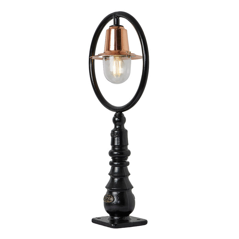 Copper railway style pedestal light in cast iron 0.75m (H309C)