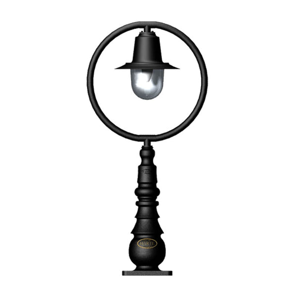 Classic railway style pedestal light in cast iron and steel 0.75m in height